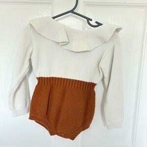 Two-Tone Knit Baby Romper